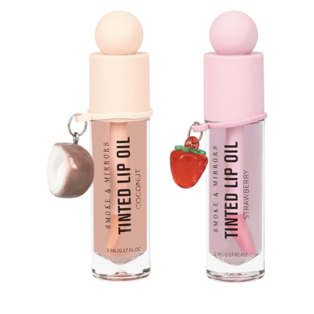 Smoke & Mirrors Smile & Shine Tinted Lip Oil Duo - Peach & Pink - Picture 4 of 4